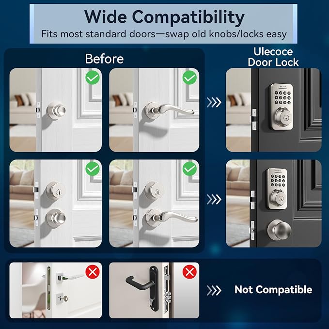 Ulecoce Fingerprint Keypad Deadbolt - Image 9
