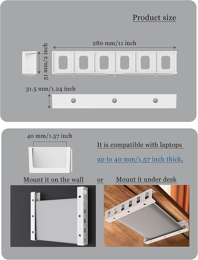 Under Desk Mount Holder or Wall Mount, Fit - Image 2