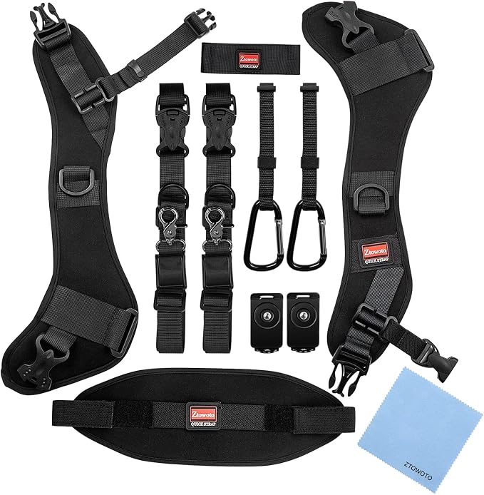 Camera Strap Double Shoulder Camera Strap Harness Quick Release Adjustable Dual - Image 3
