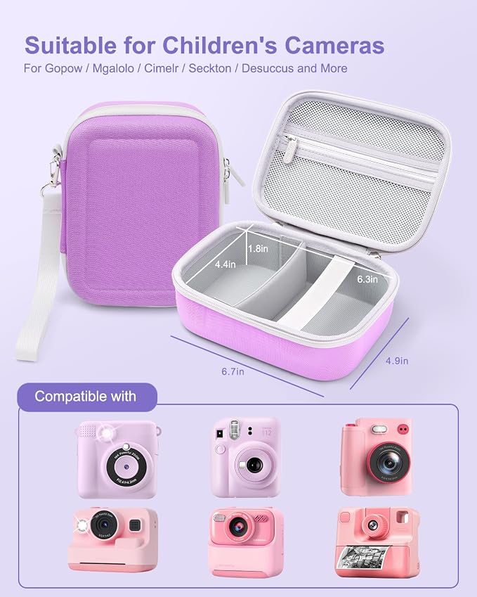 Krypthos Kids Instant Print Camera Case, Durable Protective Digital Video - Image 2