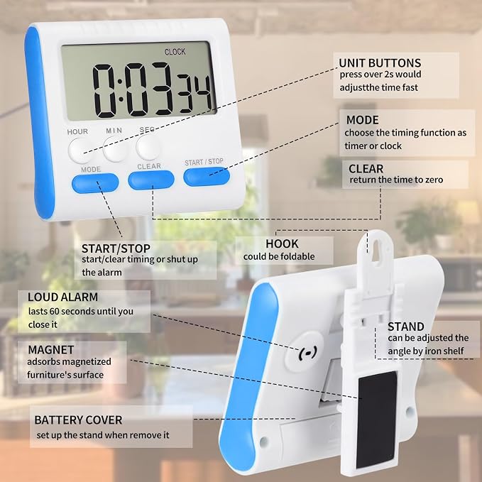 Mudder 3 Pack Digital Kitchen Timer - Image 5