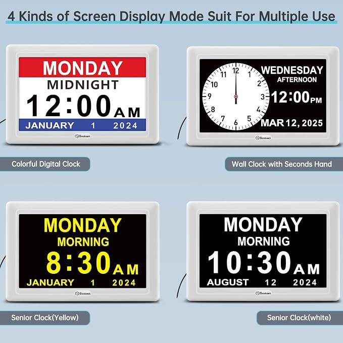 Soobest Dementia Digital Clock for Seniors Elderly, 20 Alarm Reminders 3 - Image 4
