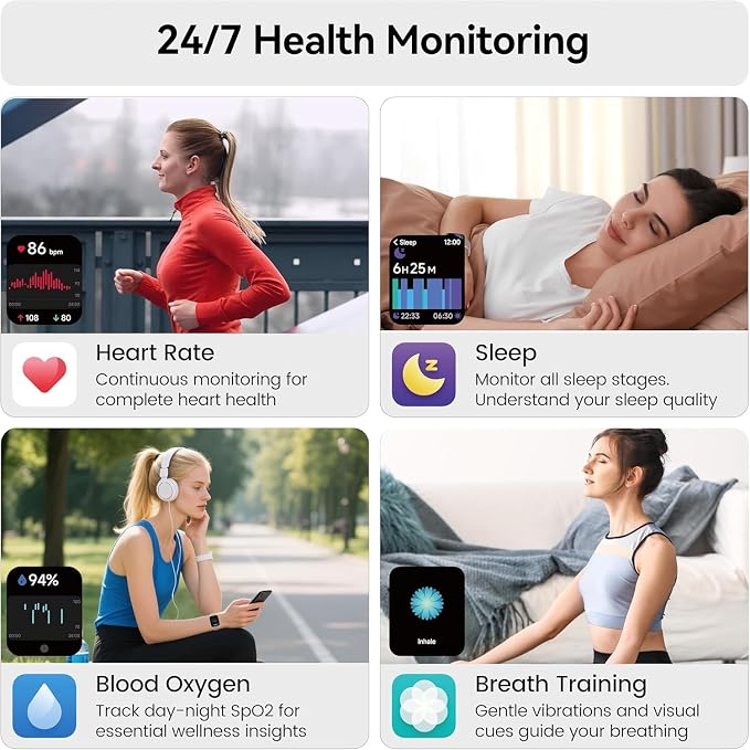 Smart Watch with Alexa Built-in, 1.83" HD Touchscreen Fitness Tracker with - Image 4