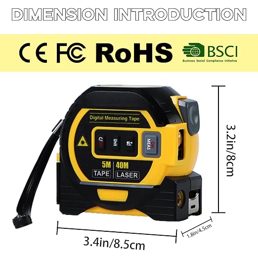 3 in 1 Digital Laser Tape Measure | Laser Level Crosshairs | 130ft/40m Laser - Image 4