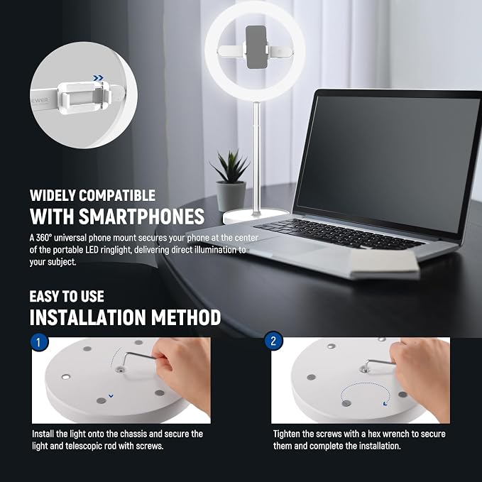 NEEWER Entry Level Version 10" 7W LED Selfie Ring Light - Image 6