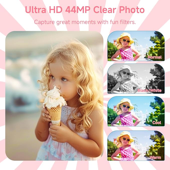 Digital Camera, FHD 4K Autofocus Digital Camera Pink - Image 4