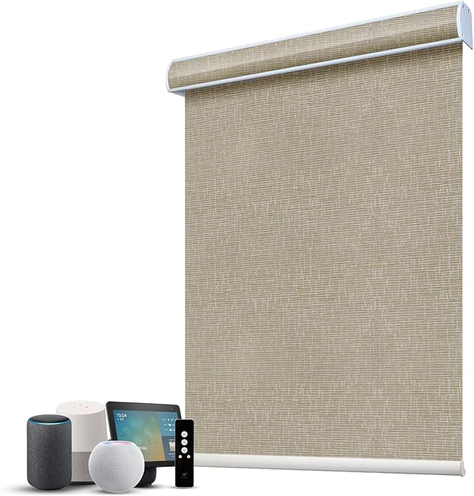 SmartWings Motorized 100% Blackout Shades Blinds, Custom Size, Cordless Window by SmartWings