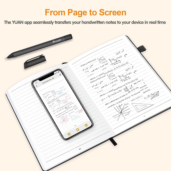 Yuan Digital Sync Pen with Notebook, Smart Writing Set Real time Sync Digitizing - Image 3