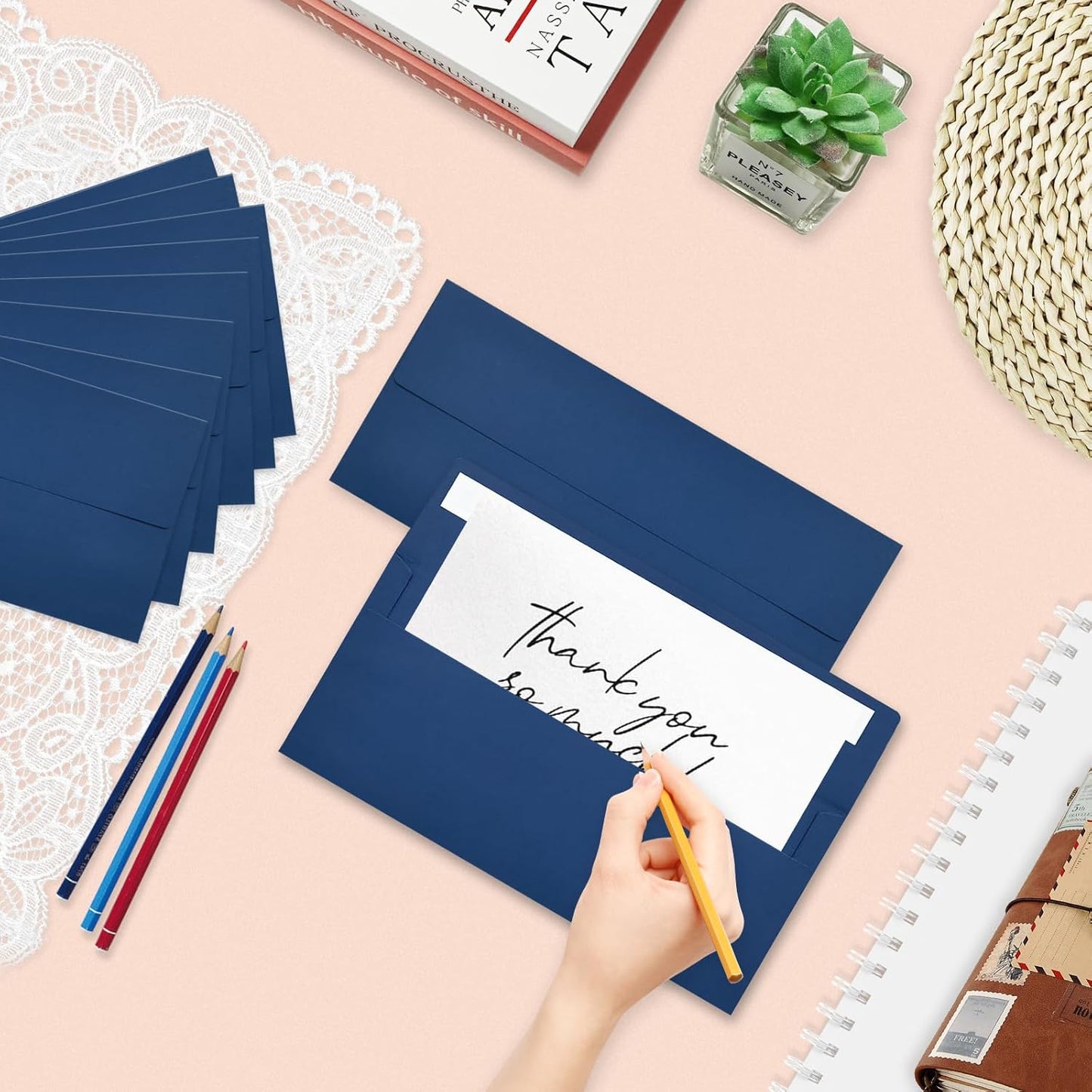 200 Pack #10 Business Envelopes, Navy Blue Standard Envelopes Self Seal, Letter Size Mailing Envelopes for Checks Letters Invoices Statements Birthday Graduation Wedding,4 1/8 x 9 1/2 Inch