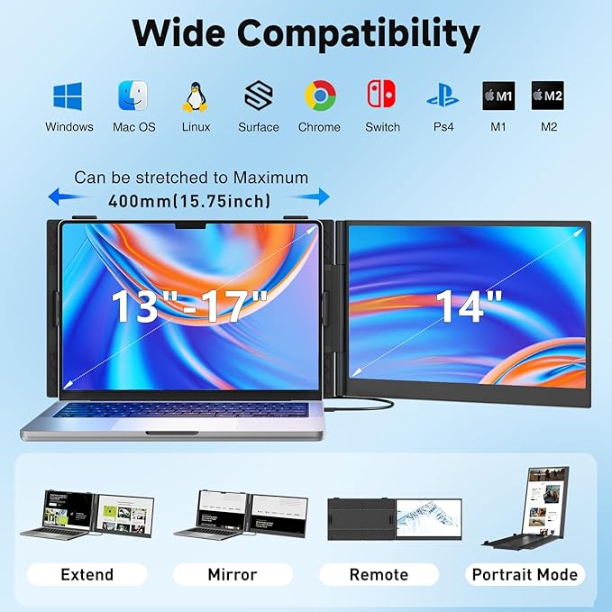 KEFEYA Laptop Screen Extender, 0.19" Ultra-Thin Laptop Monitor Extender - Image 6