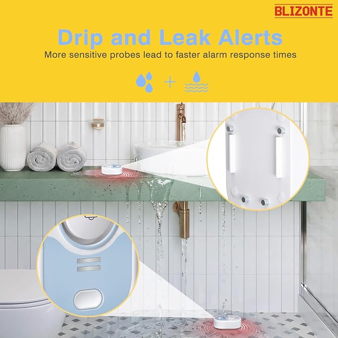 Water Leak Detector 3 Pack, 5-Year Battery Life, Water Alarm - Image 5