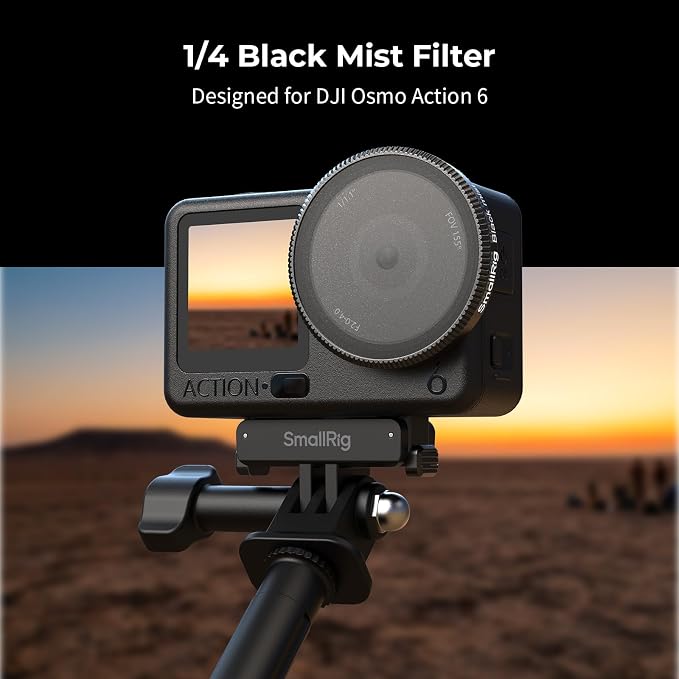 SmallRig 1/4 Black Mist Filter for DJI Osmo Action 6, Snap On Black Diffusion - Image 2