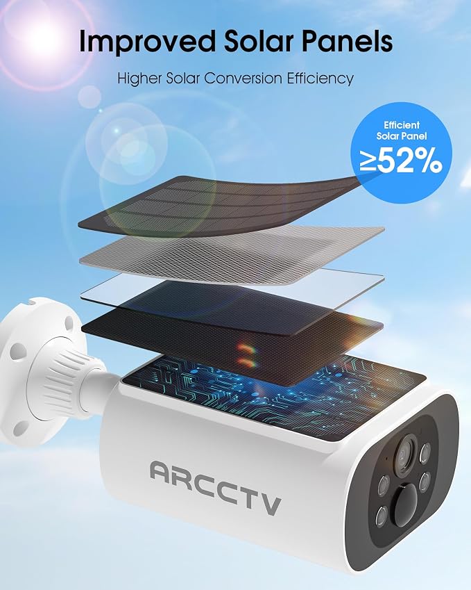 ARCCTV Solar Security Cameras Wireless Outdoor, Add on C3 Base, No Subscription - Image 3