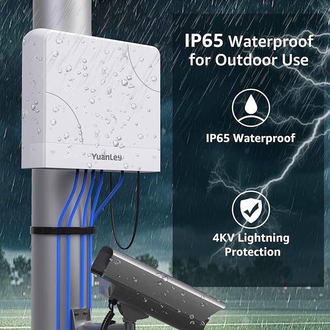 YuanLey 4-Port PoE Switch Gigabit- Waterproof Outdoor Ethernet Unmanaged - Image 4