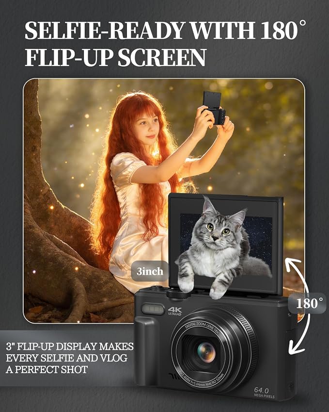 4K Digital Camera for Beginners & Teens, Autofocus Vlogging Camera - Image 5