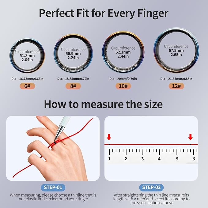 Mirlray Smart Ring for Women & Men, Smart Ring Health Tracker, Blood Oxygen & - Image 7