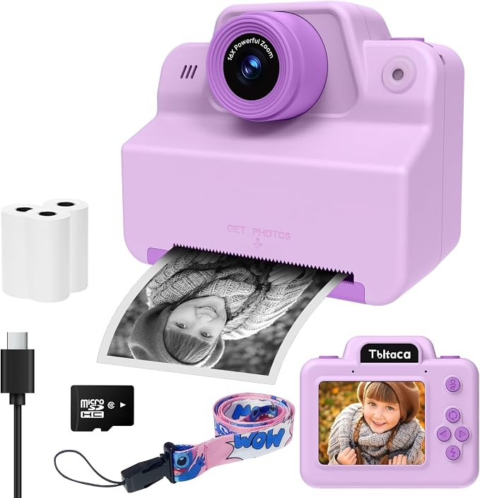 Instant Print Camera for Kids, Toddler Kids Camera Instant Print for 3 4 5 6 7 by Tbltaca
