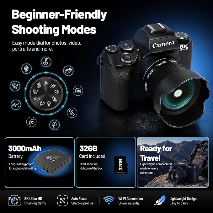 8K Digital Camera, 64MP WiFi Cameras - Image 8
