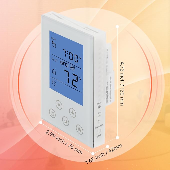7-Day Programmable Thermostat for House Radiant Underfloor Heating, Home Floor - Image 7