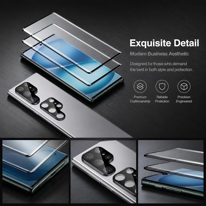2 Pack Galaxy S23 Ultra Screen Protector, HD Clear Tempered Glass, 2 Pack - Image 3