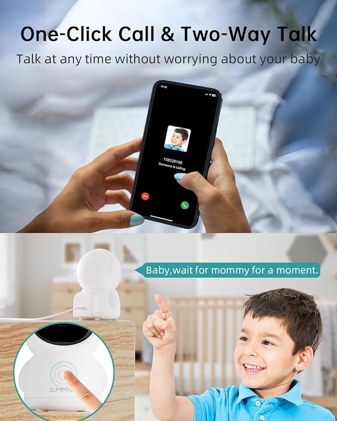 ZUMIMALL 360° Indoor Security Camera, 3MP Baby Monitor Camera, 24/7 Recording - Image 7