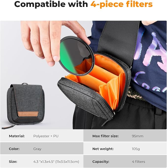 K&F CONCEPT 67mm Magnetic CPL+ND8+ND64+Magnetic Basic Ring+Lens Cap Camera Lens - Image 4