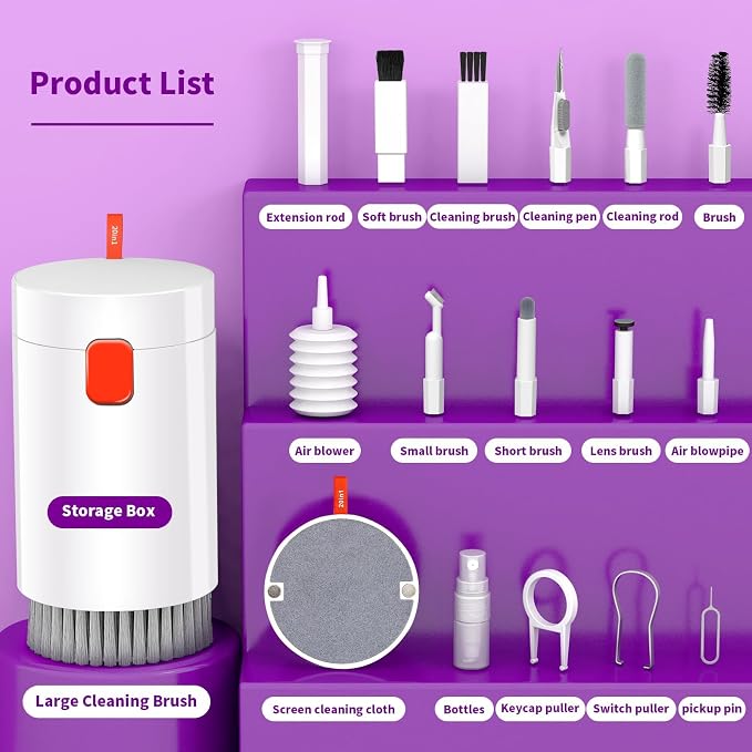 20-in-1 Cleaning Kit for Airpod Earbud Laptop Keyboard, Electronic Penlar - Image 6