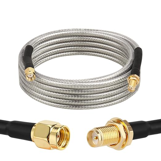 RP-SMA Male to RP-SMA Female Bulkhead Cable 6FT, RG58 Coaxial Cable by XRDS-RF