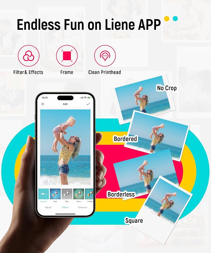 Liene Pearl K100 Photo Printer, 2x3” Mini Portable Instant Phone Printer 50 - Image 8