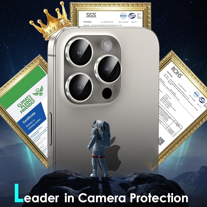 YWXTW Camera Lens Protector for iPhone 15 Pro/iPhone 15 Pro Max, HD Clear - Image 2