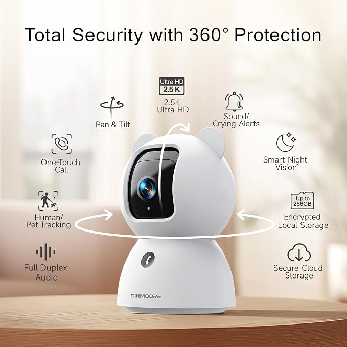 2.5K Pet Camera Indoor with Phone App, Dog/Cat Camera | 4MP Indoor Camera - Image 2
