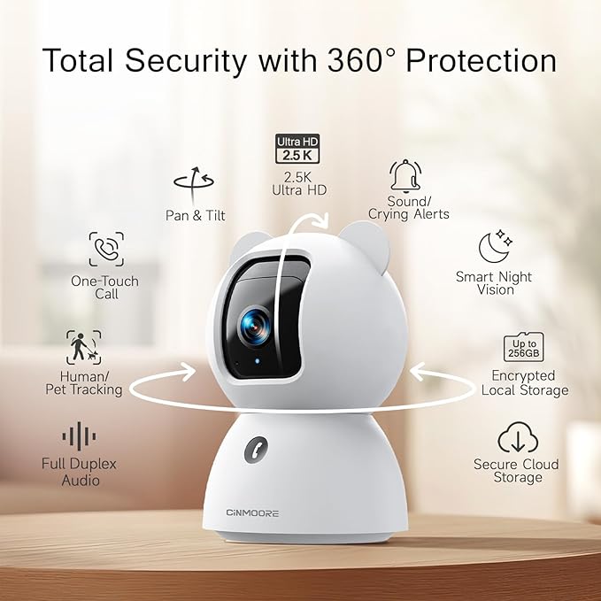 2.5K Indoor Security Camera 4pack, Free AI Person/Pet/Cry Detection, 4MP - Image 2
