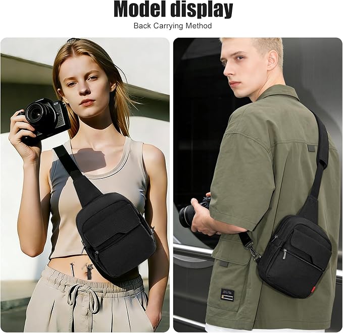 Cwatcun Camera Sling Bag Compact Small Camera Case, Waterproof Canvas Crossbody - Image 7