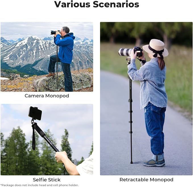 K&F CONCEPT Camera Monopod, Lightweight & Portable Camera Accessories, Payload - Image 6