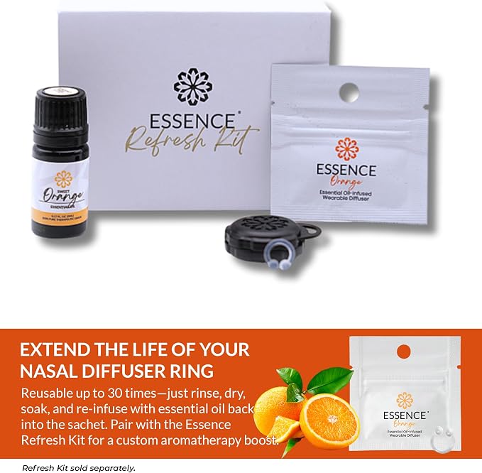 Essence Wearable Aromatherapy Nasal Diffuser – Orange Essential Oil Nose Ring - Image 6