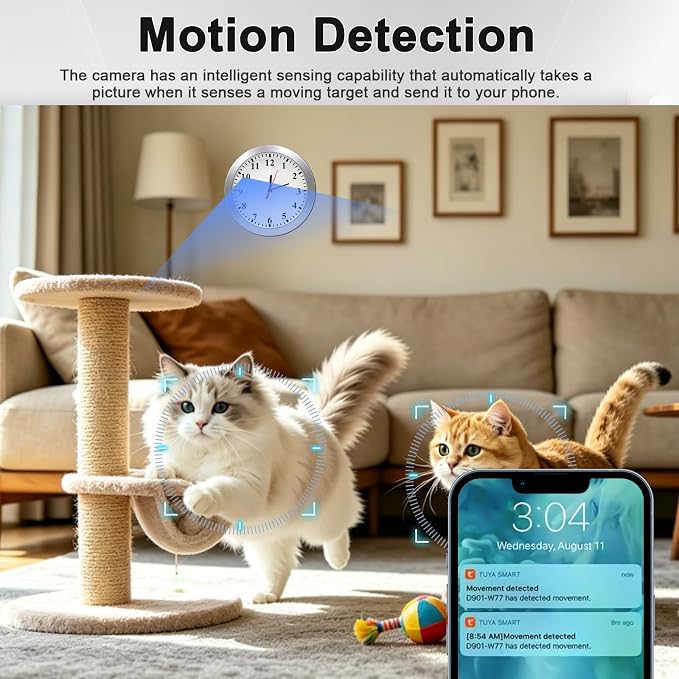 WiFi Security Camera, Hidden Camera Clock, Spy Camera - Image 3