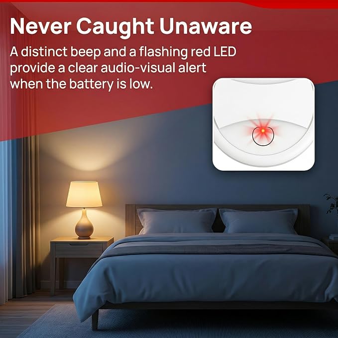 4 Pack Photoelectric Smoke Detector, 10-Year Battery Operated Fire Alarm - Image 6