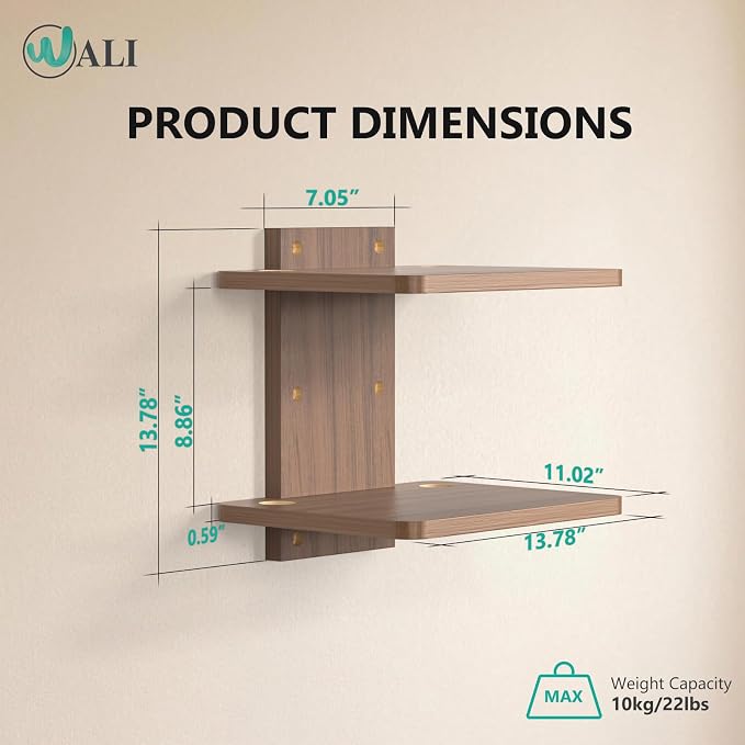 WALI Floating TV Shelf, 2 Tier Projector Shelf - Image 9