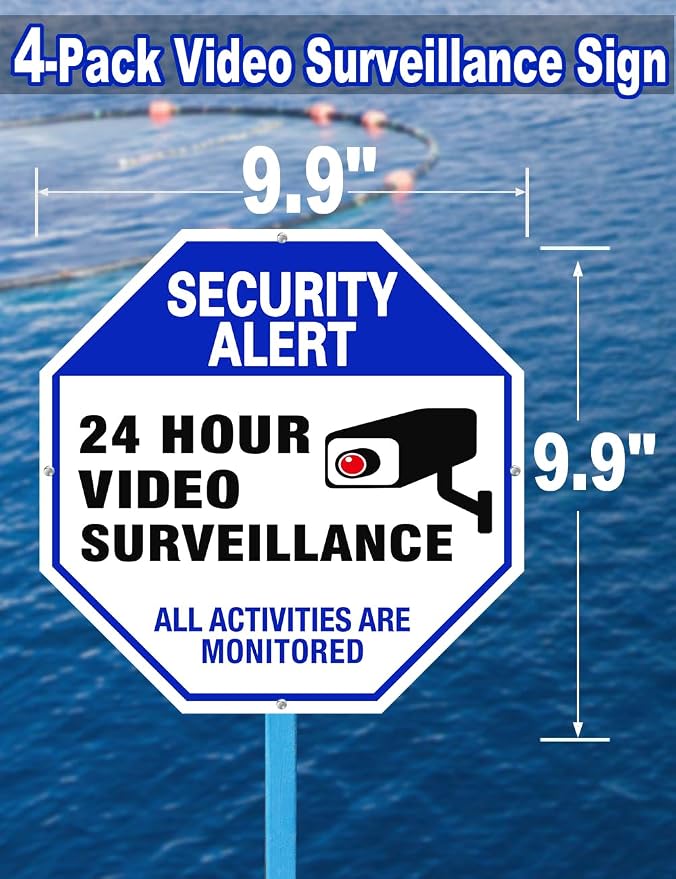 Video Surveillance Sign, Reflective and Waterproof Material 24 Hour - Image 2
