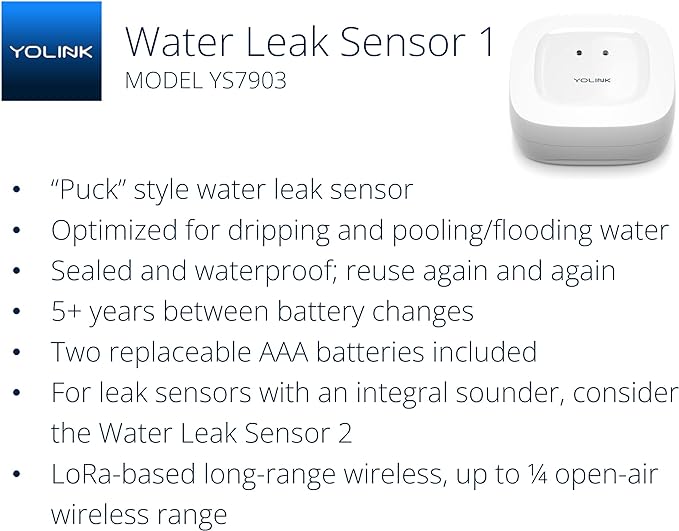 YoLink Smart Home Starter Kit: Hub & 2-Pack Water Leak Sensor 1, LoRa Up to 1/4 - Image 2