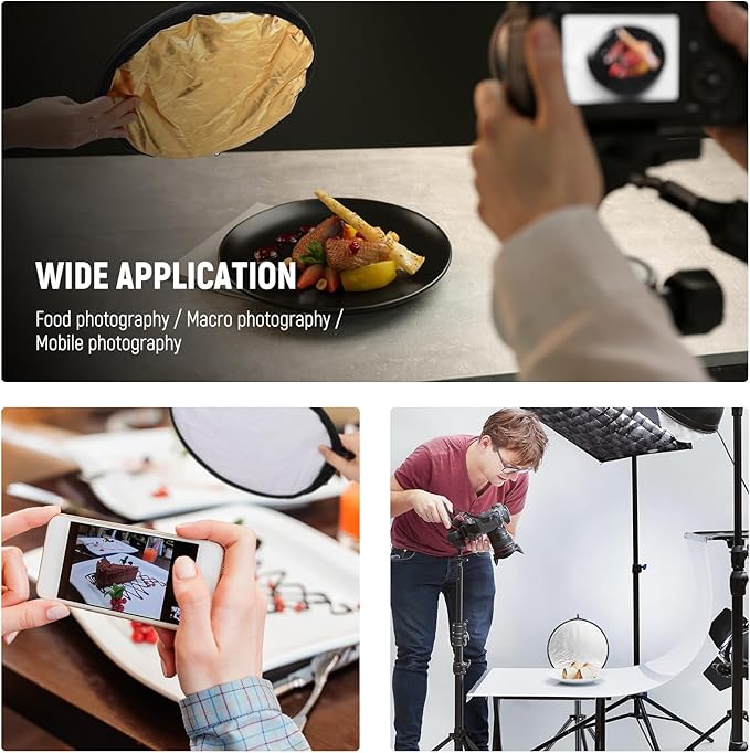 NEEWER 12"/30cm Light Reflector Light Diffuser 5 in 1 Collapsible Multi Disc - Image 4