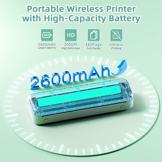 Phomemo M834 Portable Printer, Wireless Bluetooth Thermal Printer, Support - Image 6