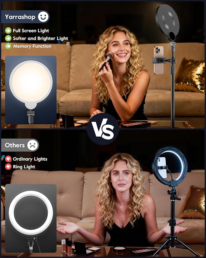 Dimmable Ring Light with Stand for Desk, Adjustable Desk Light for Video - Image 8