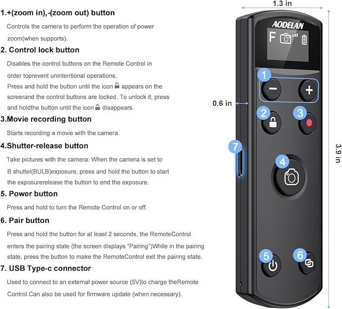 for Fujifilm Rechargeable Camera Remote Control Wireless Shutter Release - Image 7