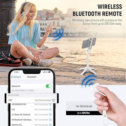 NEEWER Selfie Stick with Detachable Bluetooth Remote Shutter, Lightweight - Image 7