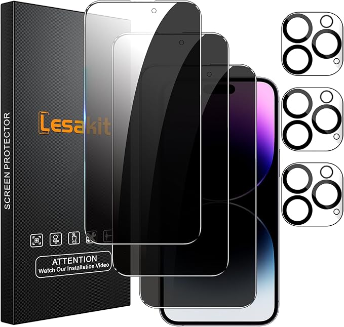 Lesakit 3+3 Pack Privacy Screen Protector by Lesakit