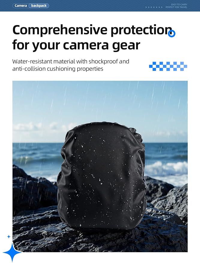 llano 20L Camera Backpack for DSLR/SLR/Mirrorless – Water-Resistant Photography - Image 6