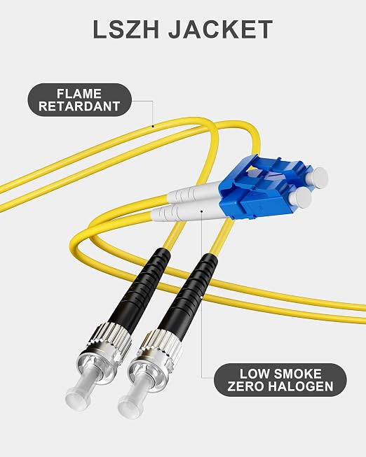 OS1 Fiber Patch Cable, LC to ST Cable Single Mode Duplex LSZH 9/125µm SM - Image 5