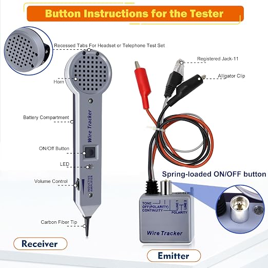 Lunarlipes Tone Generator Kit, Wire Tracer Circuit Tester, Tone Tracing Probe - Image 6
