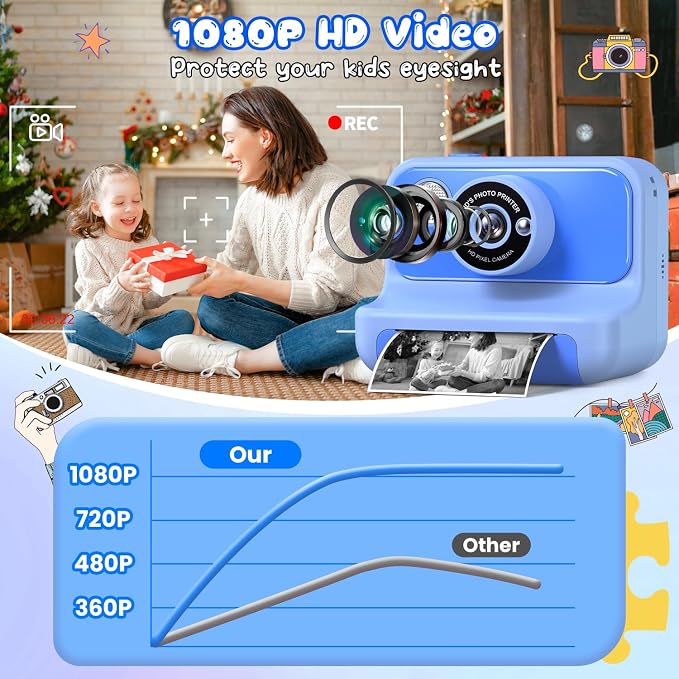Kids Camera Instant Print, Christmas Birthday Gifts - Image 3
